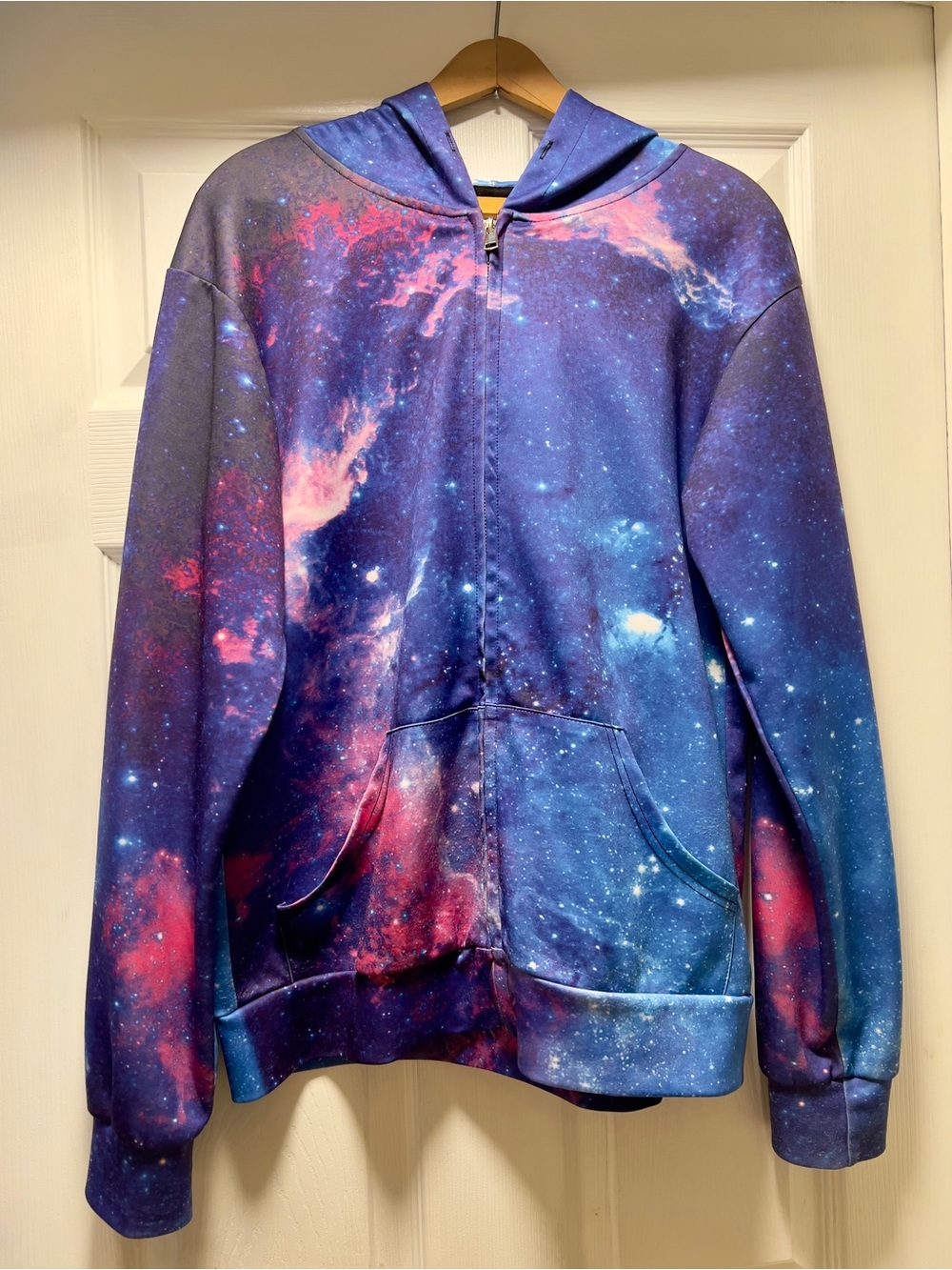 Galaxy Print Zip-Up Hoodie